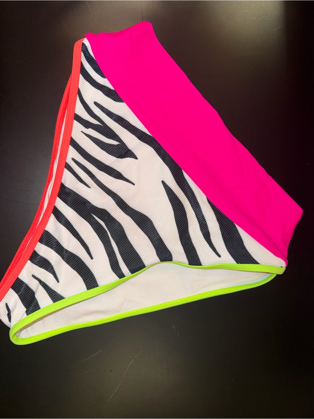 Beach Riot Neon Pink Zebra-Print Bikini Bottom